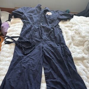Princess Highway Navy Jumpsuit with Daisy Patch